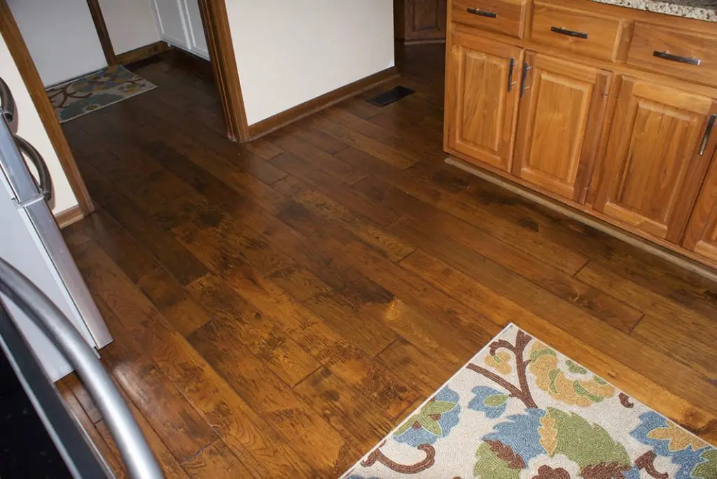 Kitchen hardwood floor renovation